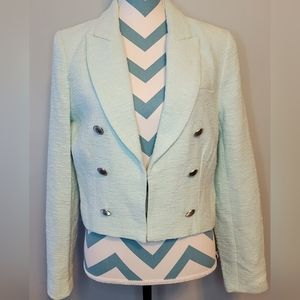 House of Harlow 1960 Cropped Tweed Double Breasted Blazer Size M NWT